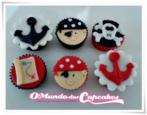 10 Apliques de Açúcar 5 cm Piratas