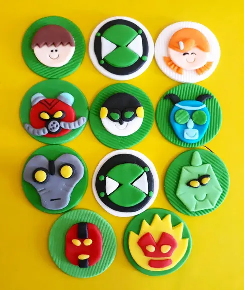 10 Apliques de açúcar 5cm Ben 10