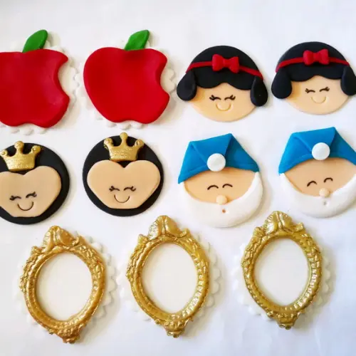 10 Apliques de açúcar 5cm Branca Neve