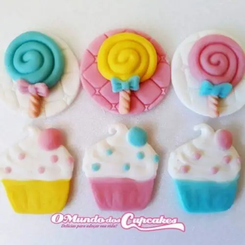 10 Apliques de Açúcar 5cm Confeitaria