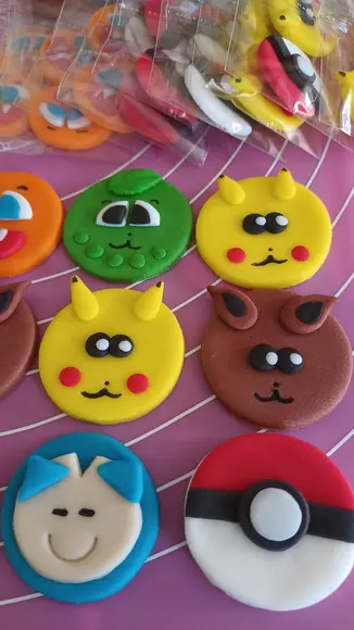 10 Apliques De Açúcar 5cm Para Pirulitos Pokemon