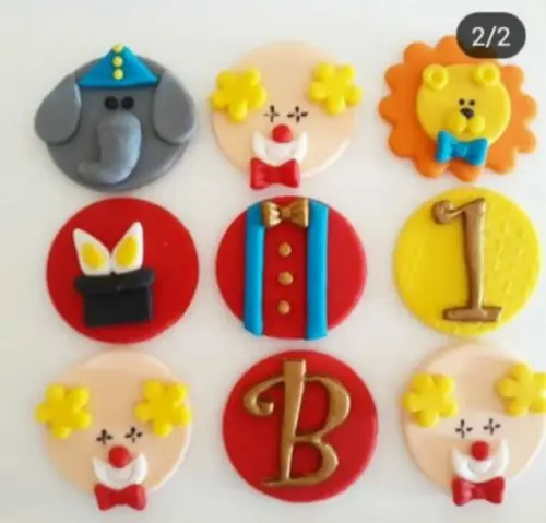 10 Apliques de açúcar 5cm Pirulitos Circo