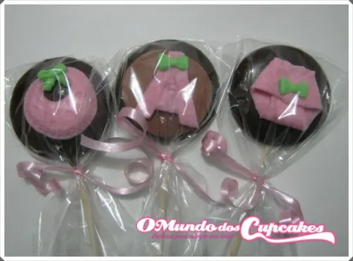 10 Apliques de açúcar 5cm Pirulitos Chá de Bebê