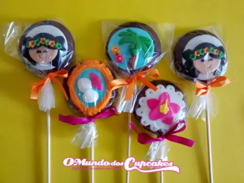 10 Apliques de açúcar 5cm Pirulitos Moana