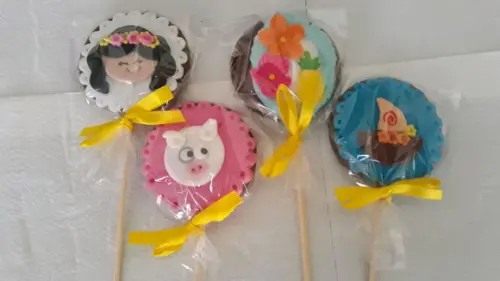 10 Apliques de açúcar 5cm Pirulitos Moana