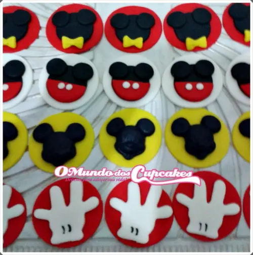 10 Apliques de açúcar 5cm Pirulitos Mickey