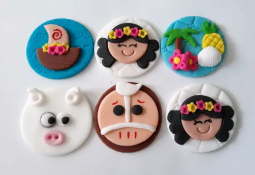 10 Apliques de açúcar 5cm Pirulitos Moana