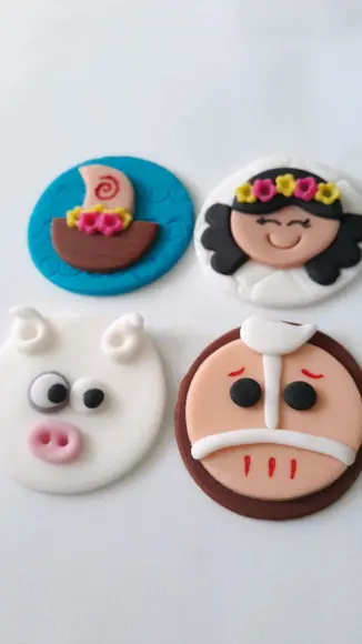 10 Apliques de açúcar 5cm Pirulitos Moana