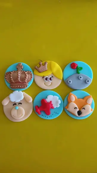 10 Apliques de açúcar 5cm Pirulitos Pequeno Principe