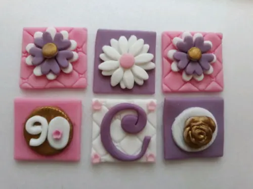 10 Apliques de Açúcar 5x5 cm Flores