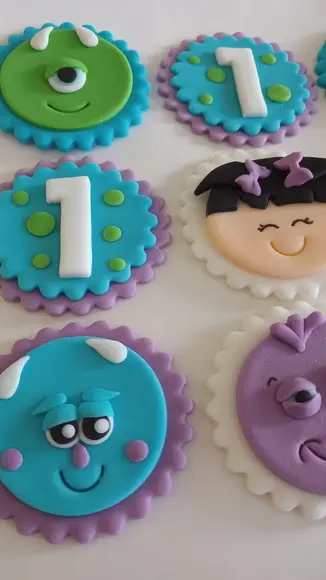 10 Apliques De Açúcar 6cm Monstros Sa