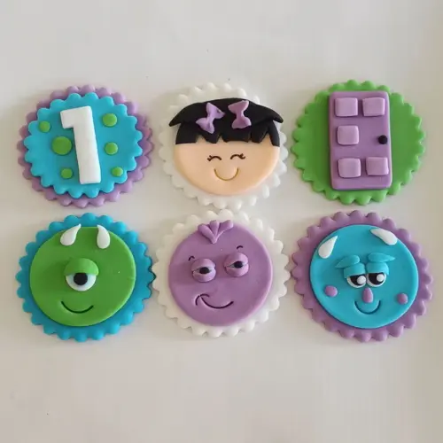 10 Apliques De Açúcar 6cm Monstros Sa