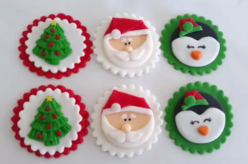 10 Apliques De Açúcar 6cm Natal