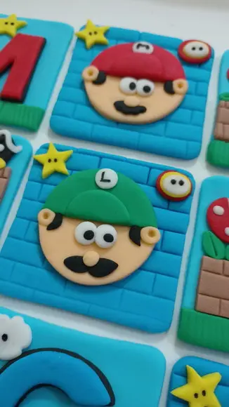 10 Apliques de Açúcar 6x6cm Super Mario Bros