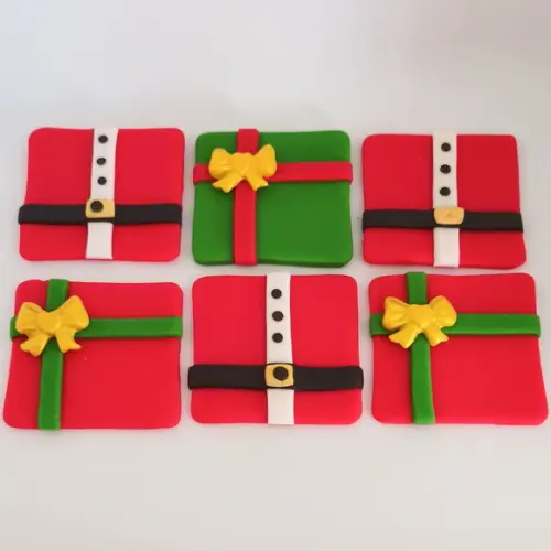 10 Apliques De Açúcar 6x6cm Natal