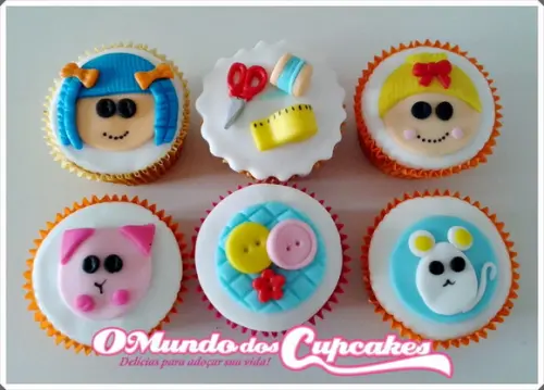10 Apliques de açúcar Cupcakes 6cm Lalaloopsy