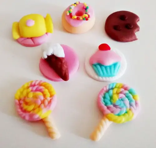 10 Apliques de açúcar Docinhos 3cm Confeitaria
