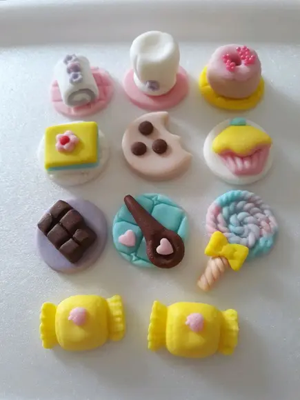 10 Apliques de açúcar Docinhos 3cm Confeitaria