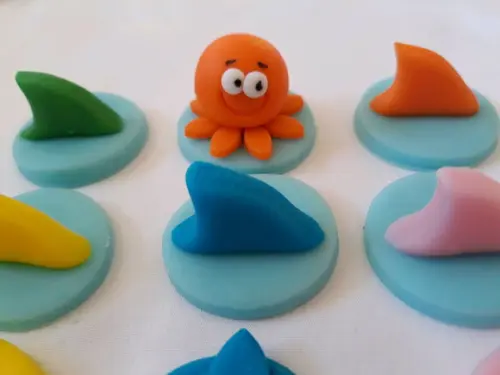 10 Apliques de açúcar Docinhos Baby Shark