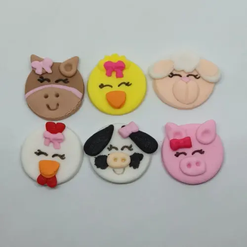 10 apliques de açúcar Docinhos 3cm Fazendinha