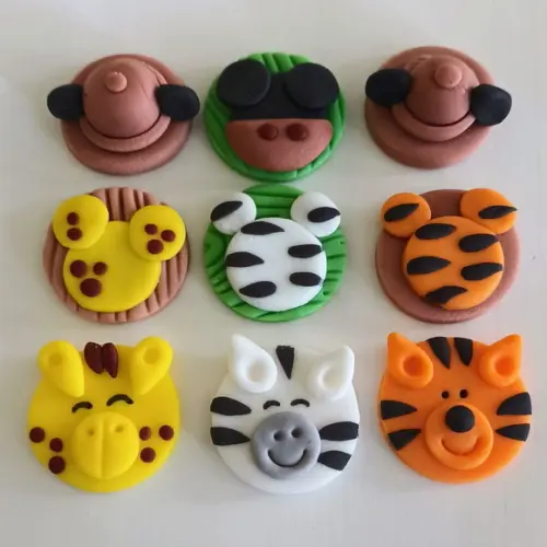 10 Apliques De Açúcar Mickey Safari 3cm Para Doces