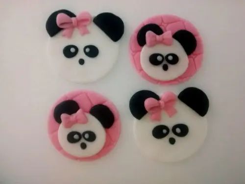 10 Apliques de açúcar Panda 5 cm