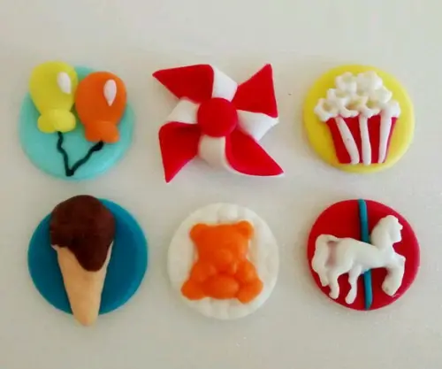 10 Apliques de açúcar para Doces Parque Diversões