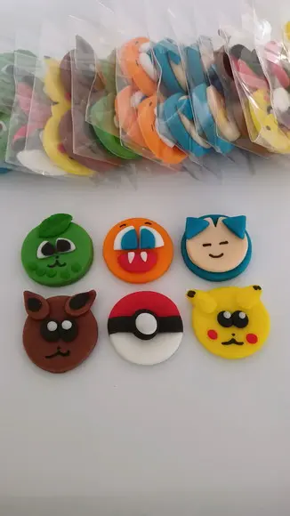 10 Apliques de açúcar para doces Pokemon