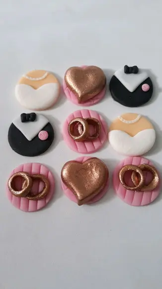 10 Apliques de açúcar para docinhos 3cm Casamento