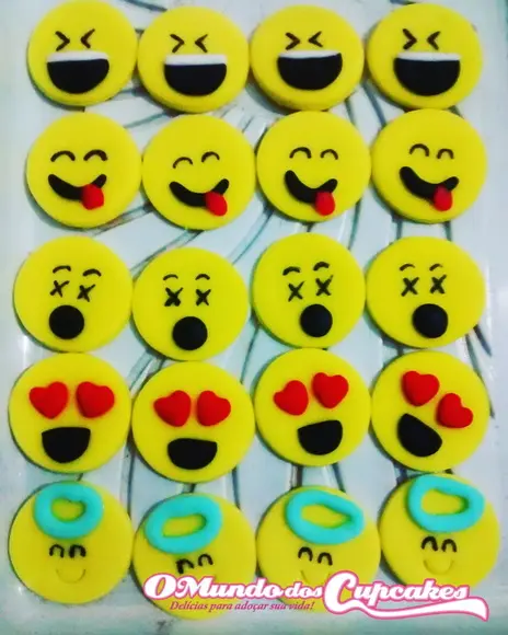 10 Apliques de açúcar para docinhos Emoji