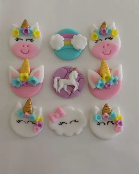 10 Apliques de açúcar para Docinhos Unicornio