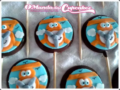 10 Apliques de açúcar para pirulitos 5 cm Aviões