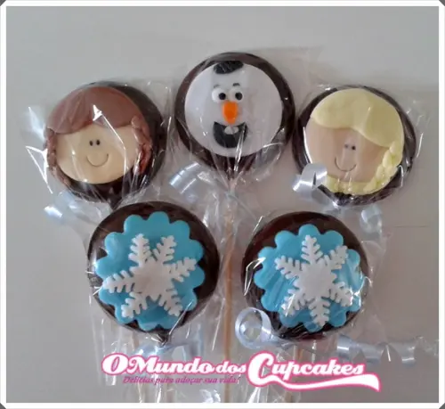 10 Apliques de açúcar para Pirulitos 5 cm Frozen