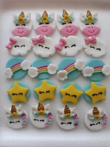 10 Apliques de açúcar para Docinhos Unicornio