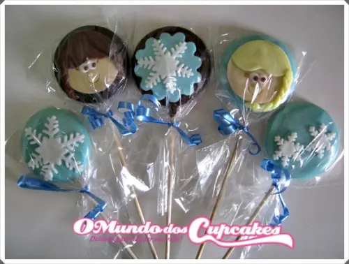 10 Apliques de açúcar para Pirulitos 5 cm Frozen