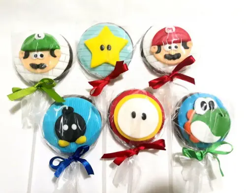 10 Apliques de açúcar Pirulitos Super Mario Bros