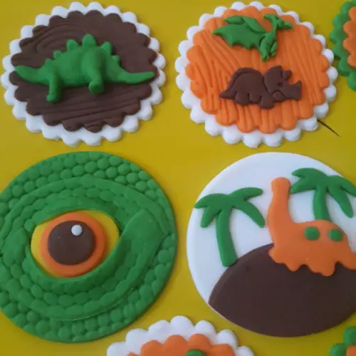 10 Apliques de açúcar Topo Cupcakes Dinossauros