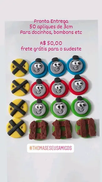 10 Apliques de açúcar Thomas e seus Amigos