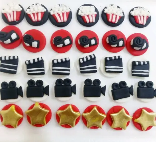 10 Apliques Docinhos 3cm Festa Cinema
