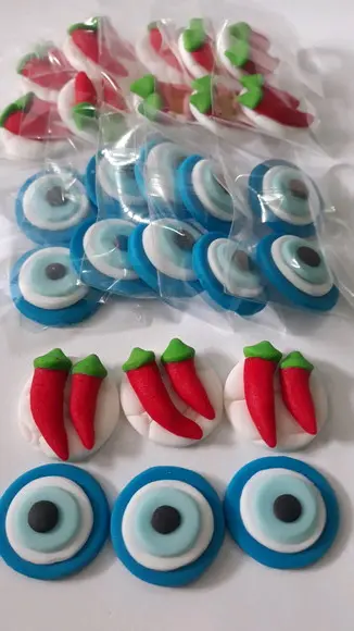 10 Apliques Docinhos Olho Grego Pimenta