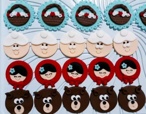 10 Apliques para Pirulitos Cupcakes Chapeuzinho Vermelho