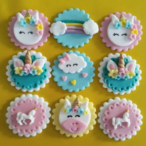 10 Apliques Pasta Americana Cupcakes Unicórnios