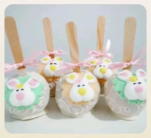 10 confeitos de açúcar 5 cm Coelhinhos Páscoa
