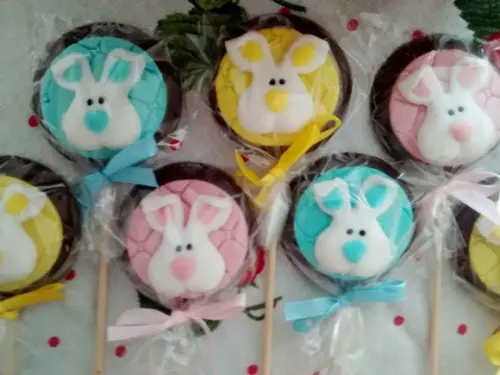 10 confeitos de açúcar 5 cm Coelhinhos Páscoa