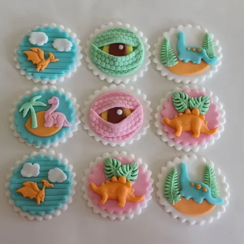 10 Confeitos de Açúcar 6cm Dino Baby