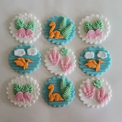10 Confeitos de Açúcar 5cm Dino Baby