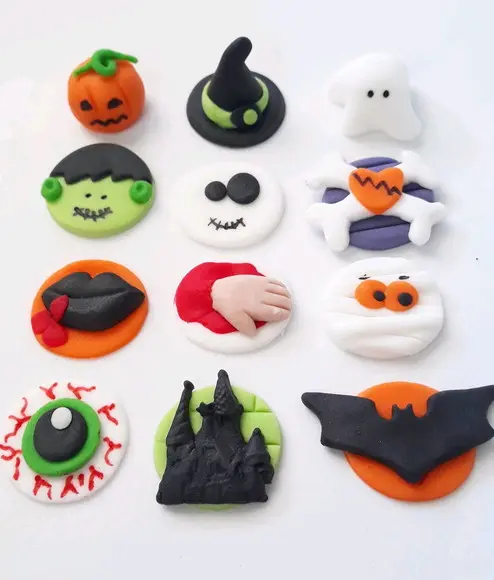 10 unid Apliques Açúcar Halloween