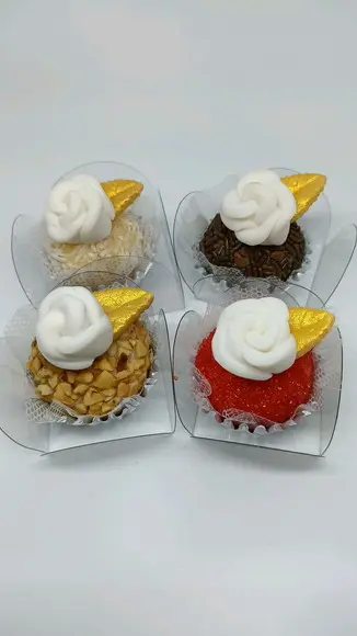 12 Apliques de açúcar Rosas com folha
