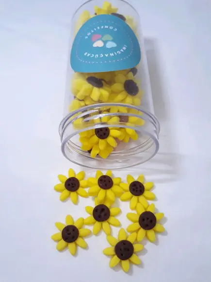 25 Apliques Mini Girassol para Brigadeiros