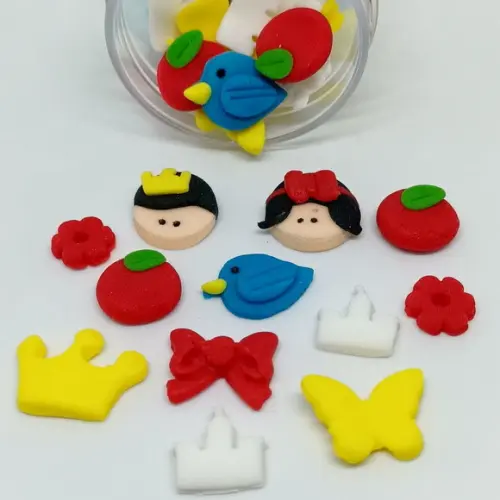 40 Mini Confeitos de Açúcar Branca de Neve